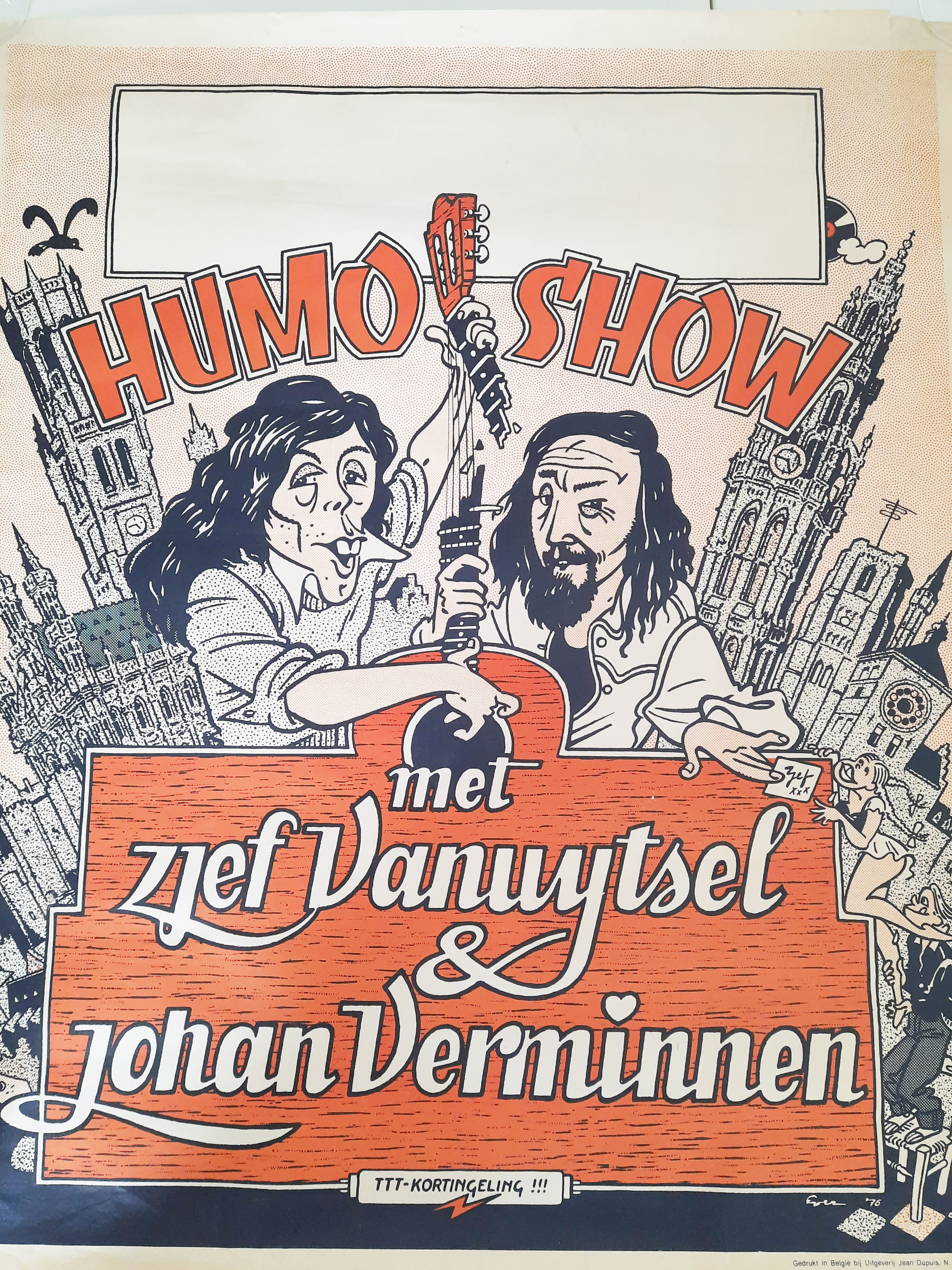 Affiche uit 1976 van Humo van Johan samen met Zjef Van Uytsel