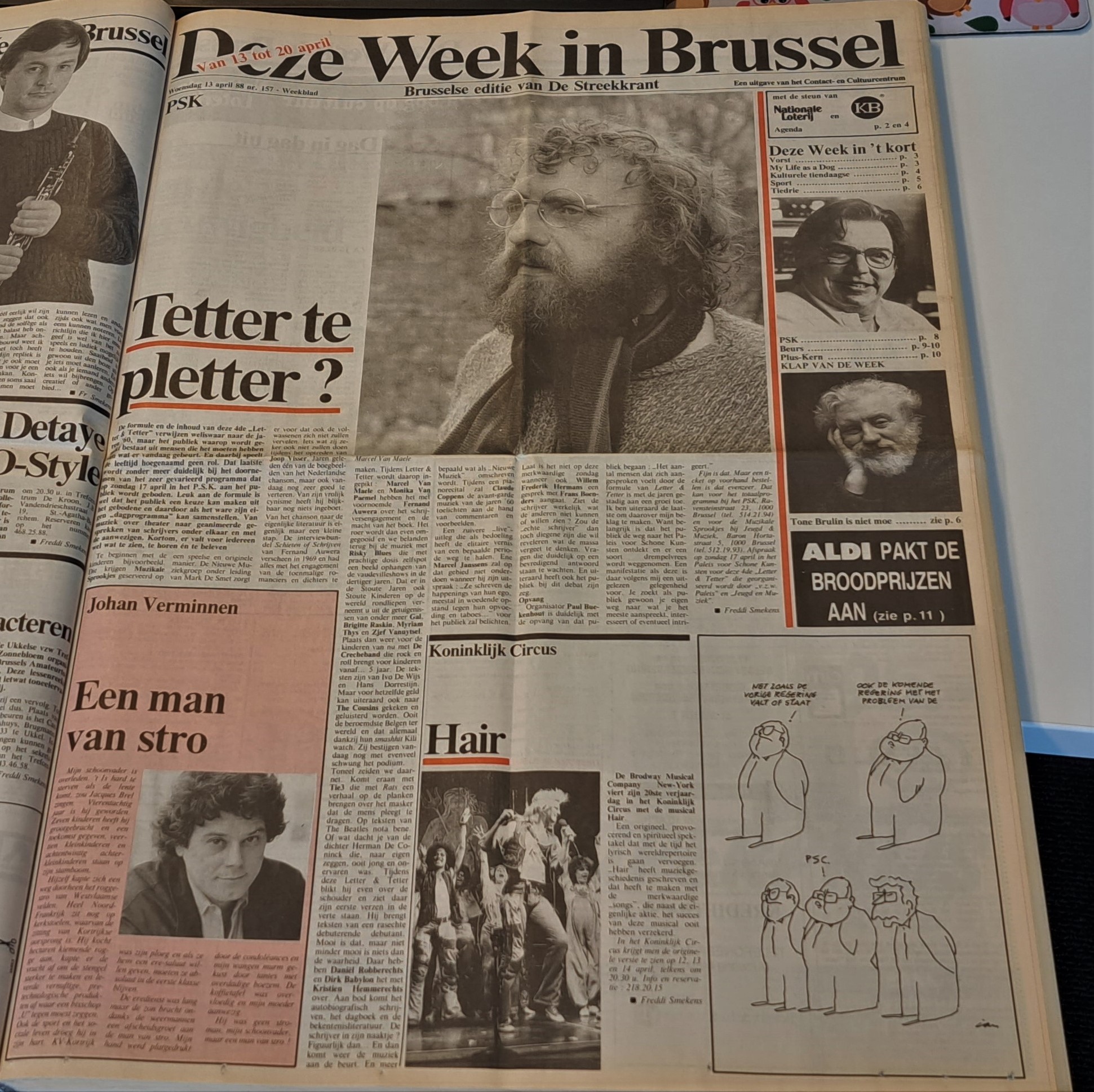 Johan schreef in de jaren '80 jarenlang cursiefjes voor 'Deze Week in Brussel'